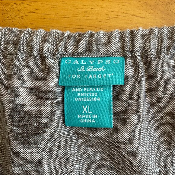 NWOT Size XL Calypso St. Barth for Target linen blend faded brown jumpsuit - Picture 12 of 15